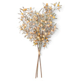 16-inch faux yellow berry bundle with three stems and muted green foliage