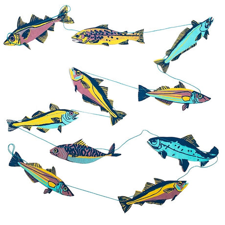 Hand-Sewn Fishes Paper Garland | East End Press