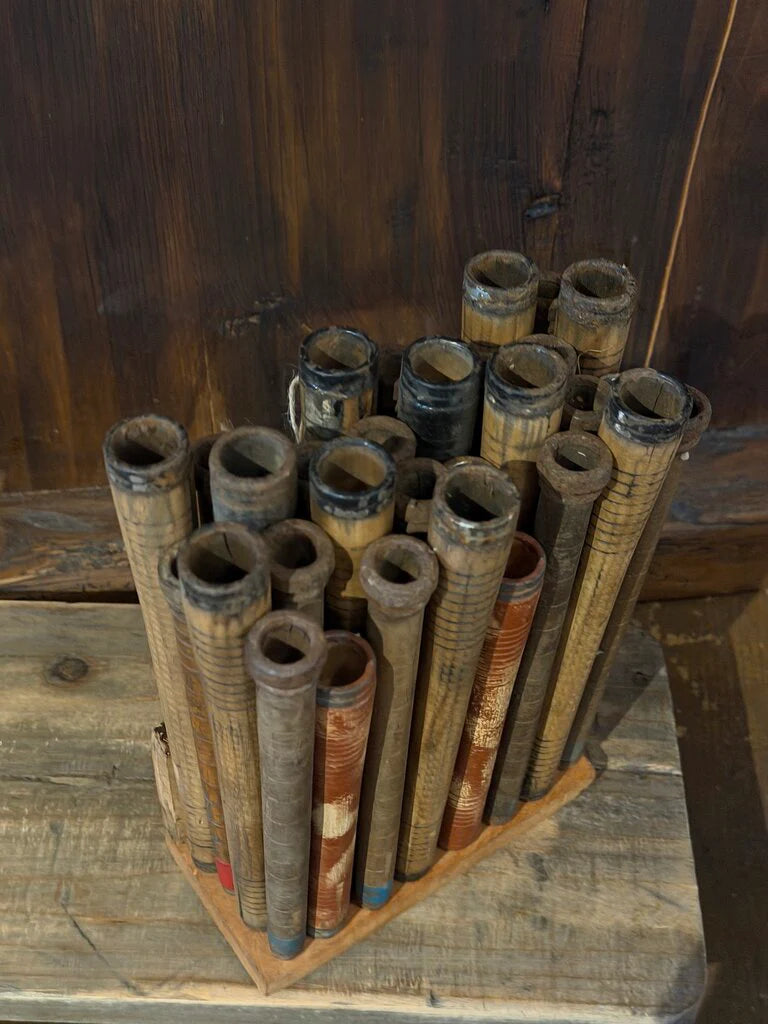Reclaimed Wood Thread Spools Art