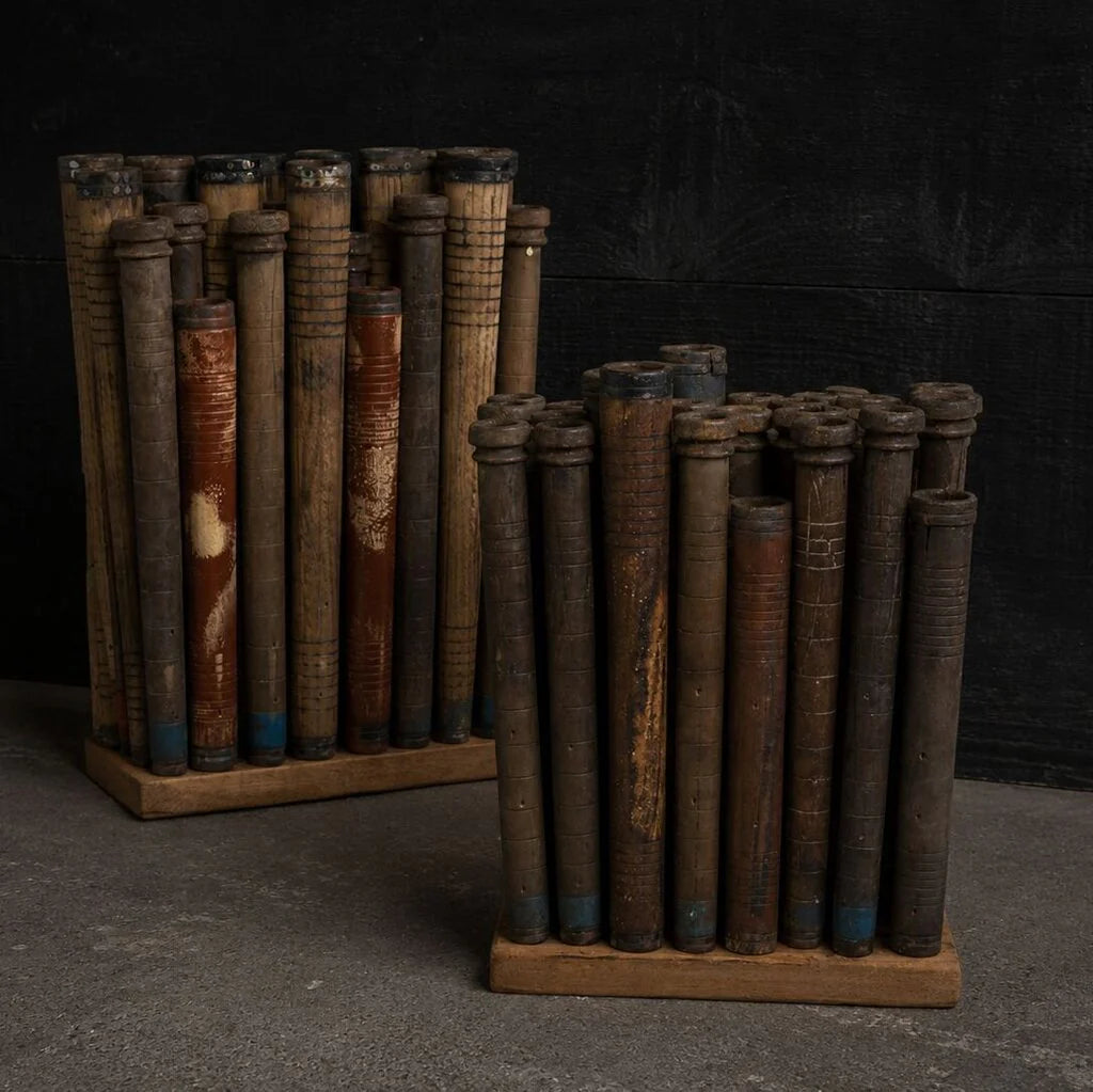 Reclaimed Wood Thread Spools Art