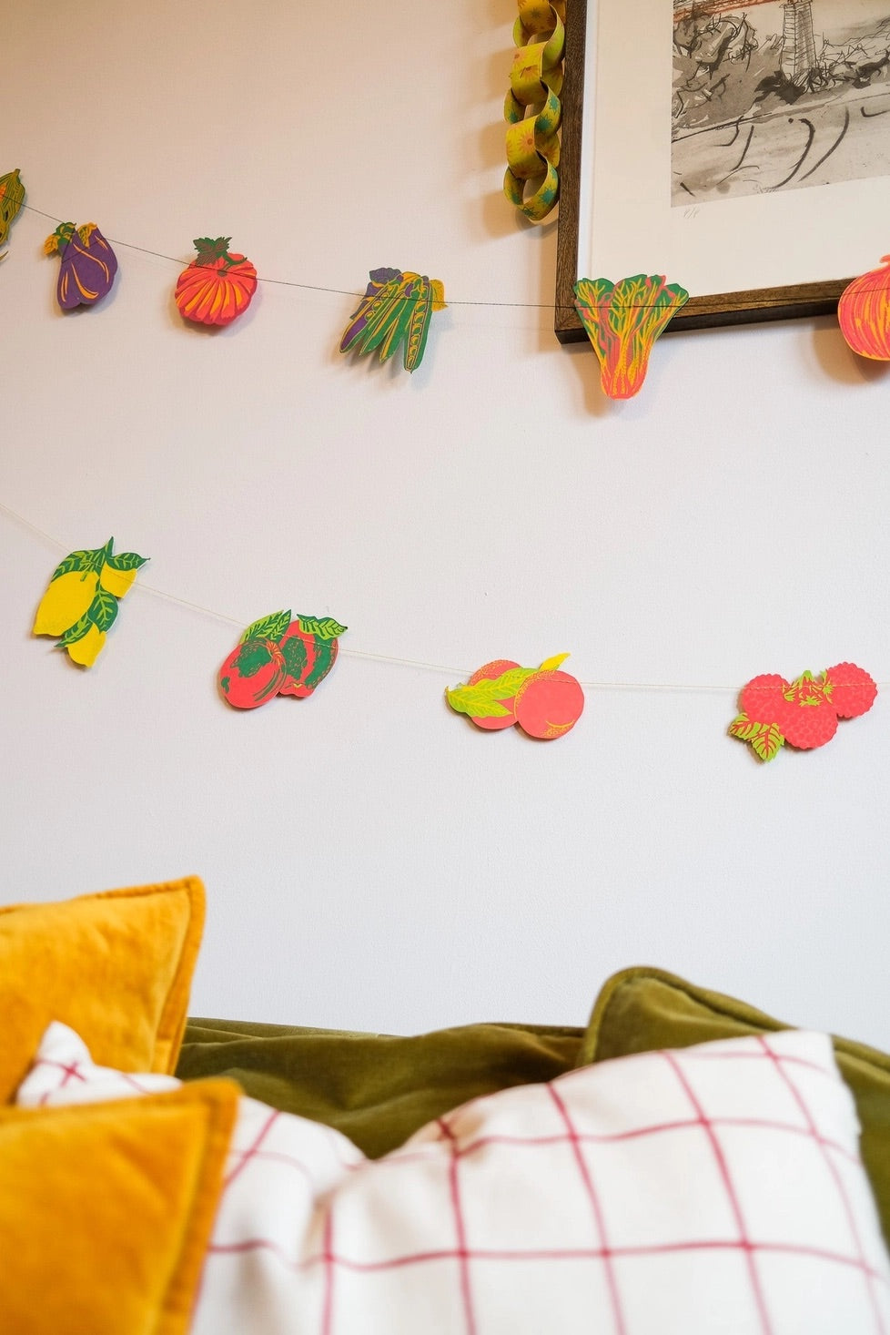 Hand-Sewn Vegetables Paper Garland | East End Press