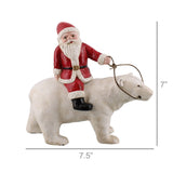 Cast Iron Polar Bear with Santa