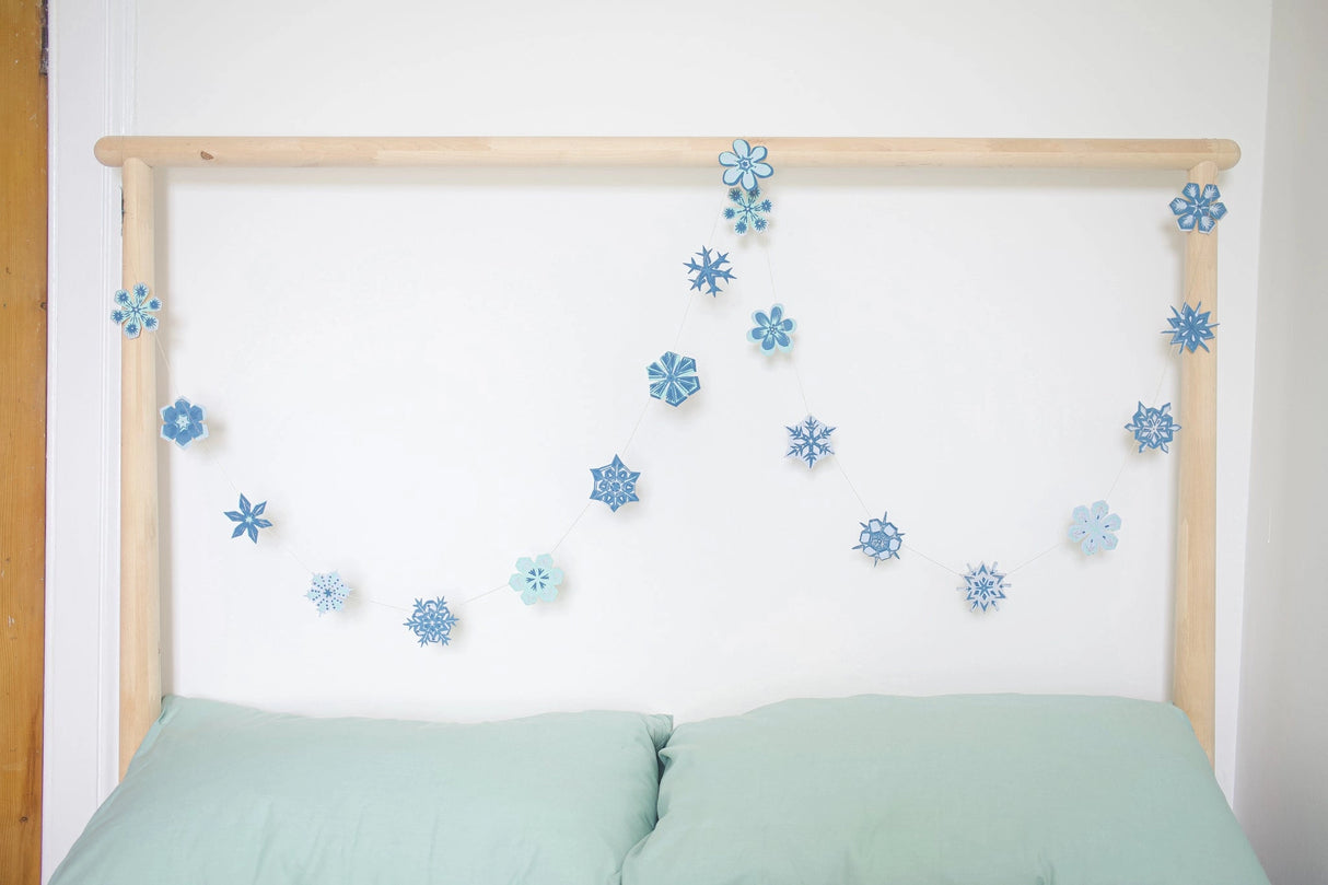 Snowflakes Sewn Paper Garland | East End Press