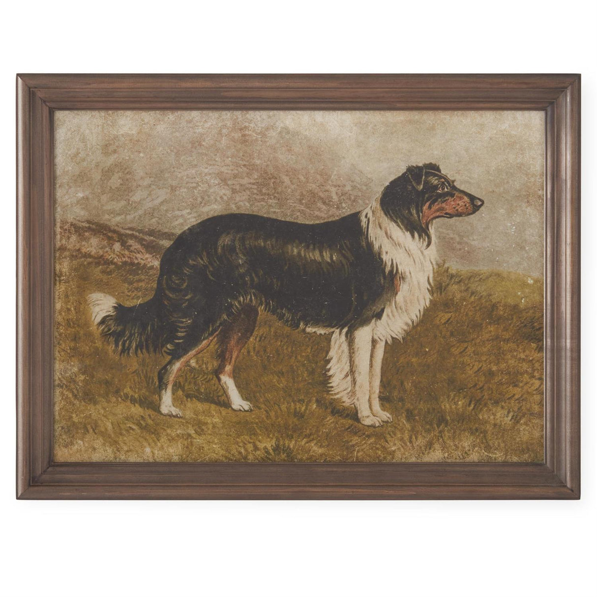 Vintage Dog Landscape Portrait Framed Wall Art