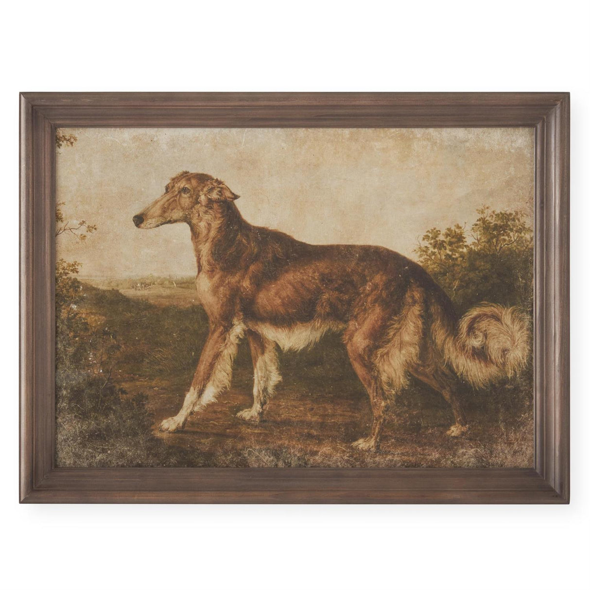 Vintage Dog Landscape Portrait Framed Wall Art
