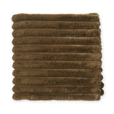 Olive Green Ribbed Faux Fur Throw Blanket