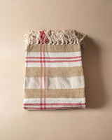 Plaid Recycled Chenille & Cotton Throw Blanket with Fringe