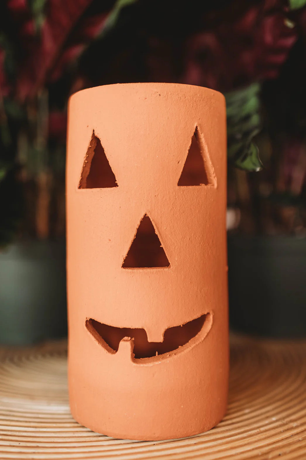 Terracotta Clay Jack-O-Lantern Luminaries