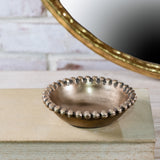 Gold Beaded Aluminum Bowl