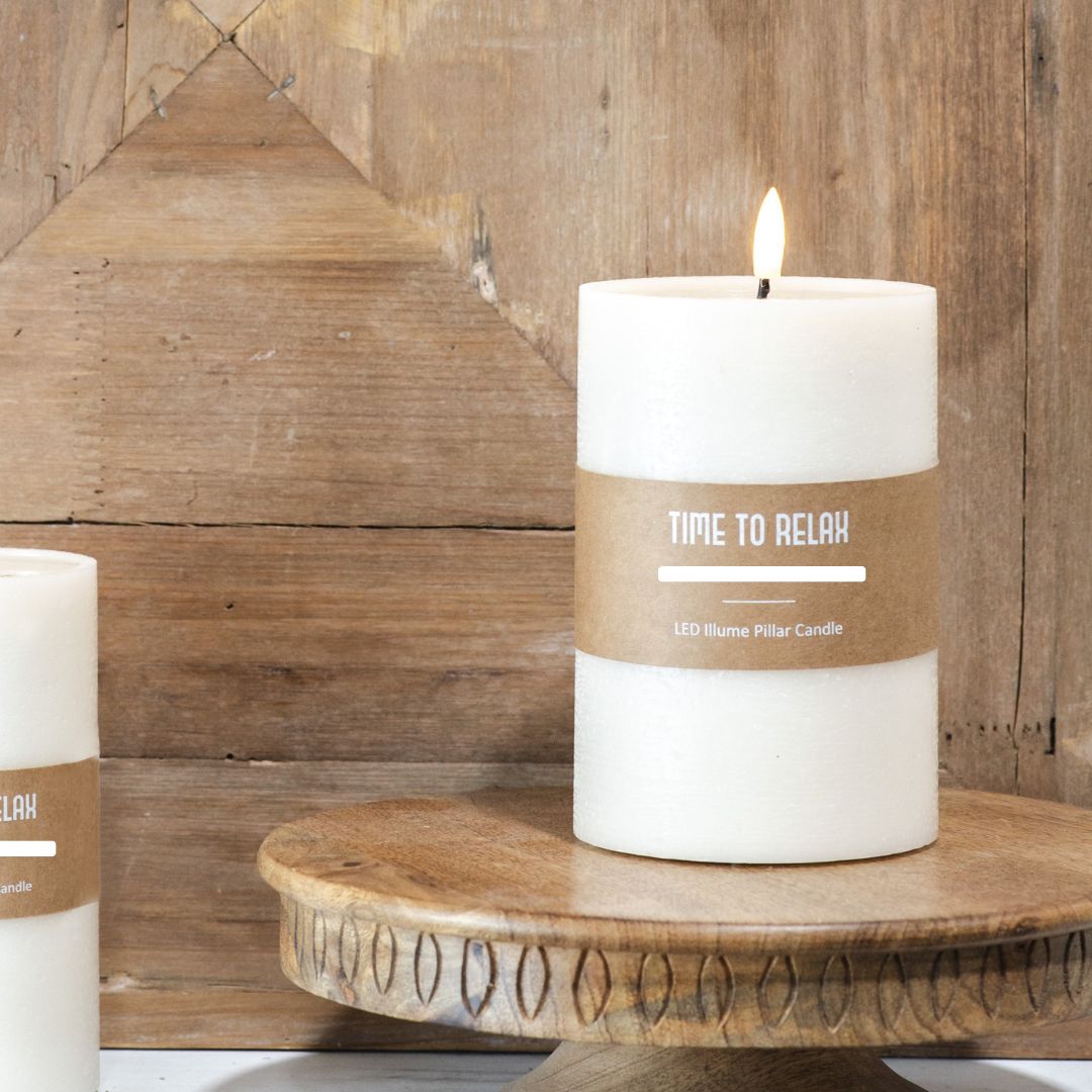 Flameless LED Ivory Pillar Candle