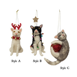 Wool Felt Cat Ornaments