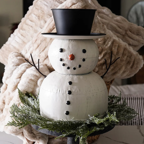 Frosty Tin Snowman Figurine