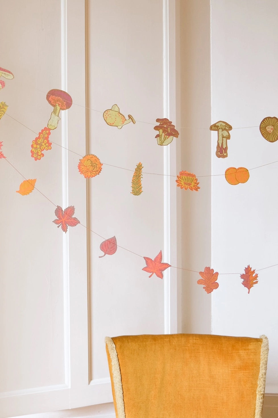 Hand-Sewn Mushroom Paper Garland | East End Press