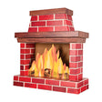 vintage cardboard Christmas fireplace 