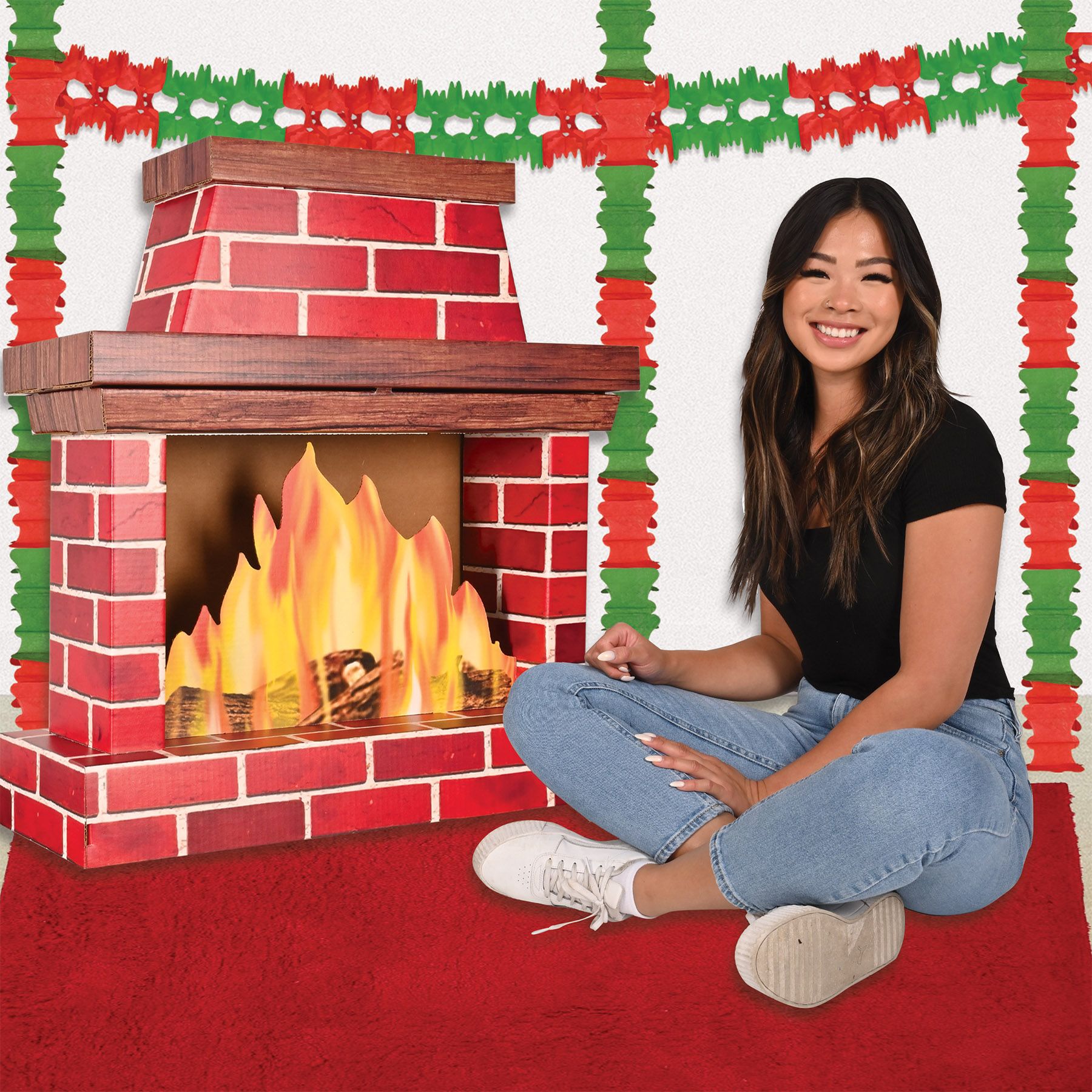 Beistle Cardboard Fireplace - Thumbnail 4