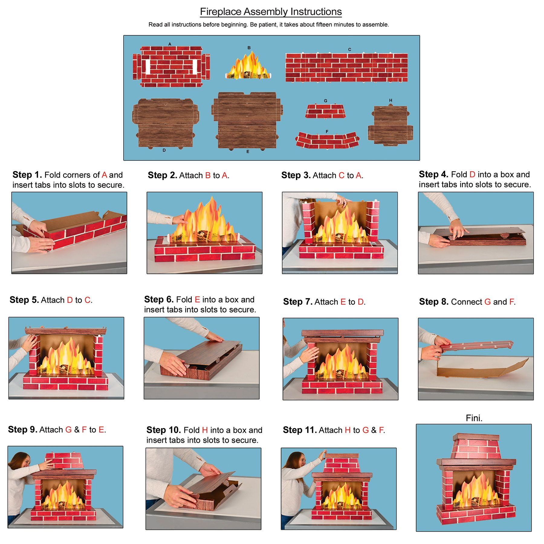 Beistle Cardboard Fireplace - Thumbnail 5