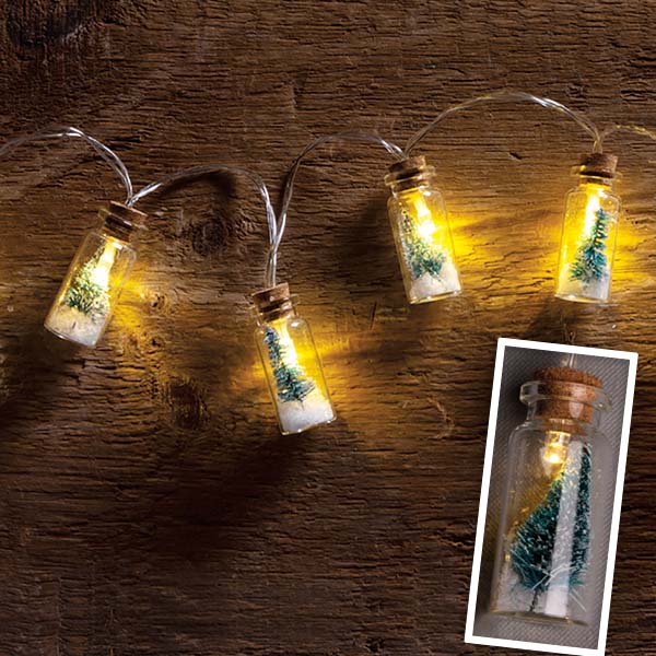 Bottle Brush Tree Jar LED String Lights