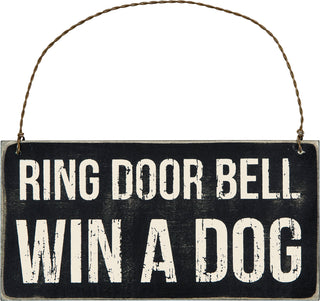 ring door bell win a dog funny dog sign