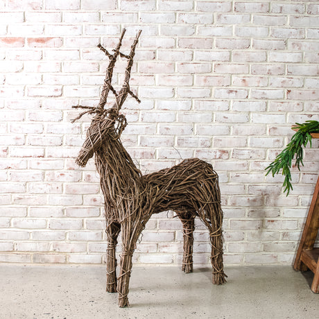 Handmade Standing Vine Deer