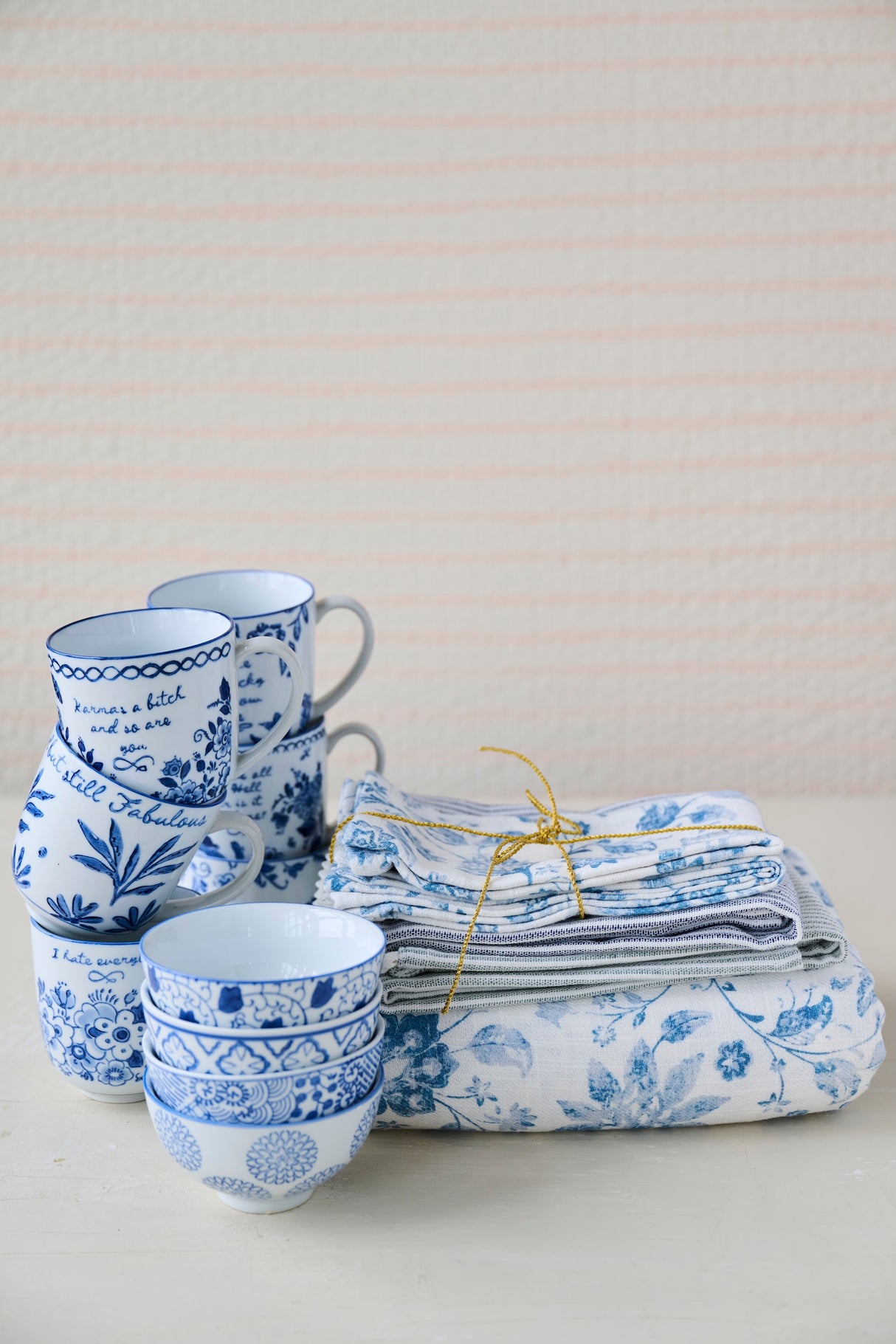 Blue and White Sassy Sayings Ceramic Coffee Mug