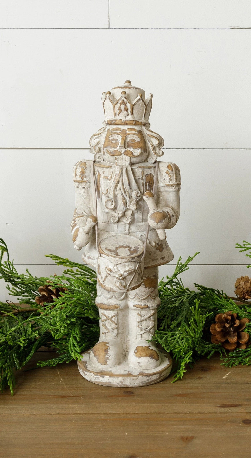 Distressed Ivory Nutcracker Figurine - Thumbnail 3