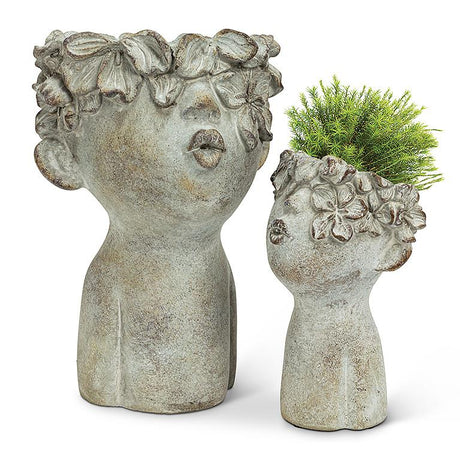 Kissing Face Cement Planter