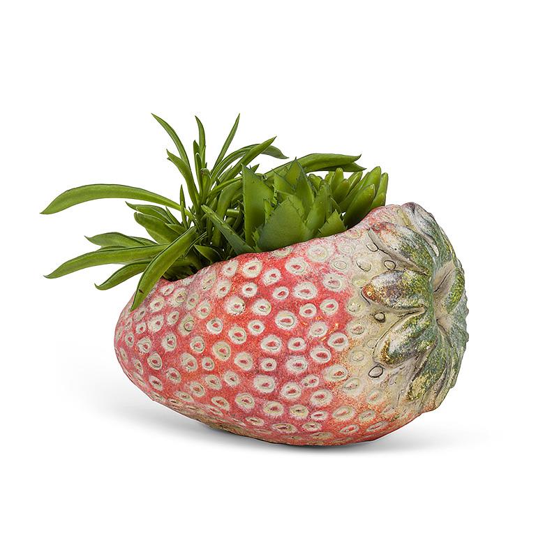 Laying Strawberry Cement Planter