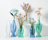 Tall Spouting Fish Glass Vase
