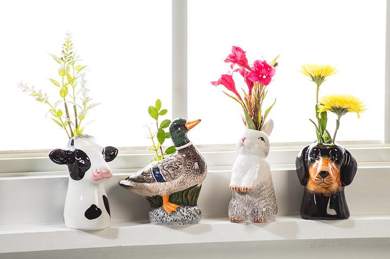 Mallard Duck Mini Ceramic Bud Vase