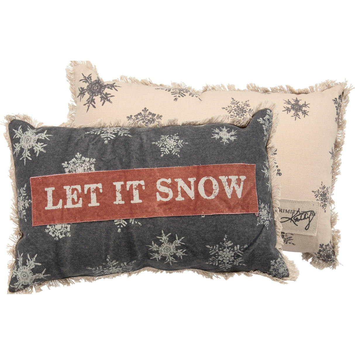 let it snow canvas throw pillow