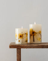 Daisy & Botanical Flameless Pillar Candles