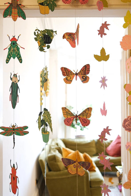 Hand-Sewn Butterfly Paper Vertical Garland | East End Press