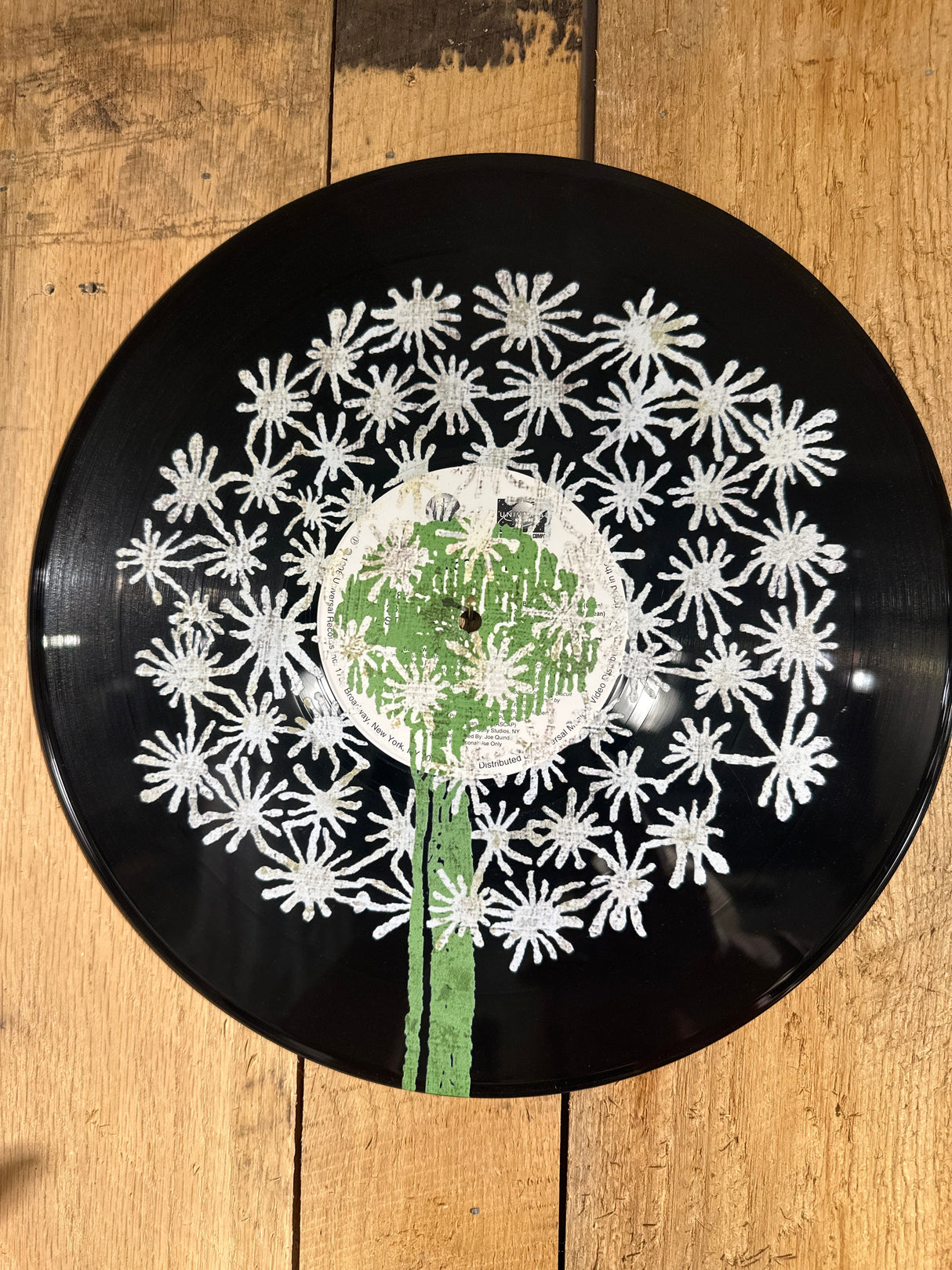 Dandelion Vinyl Record Wall Art