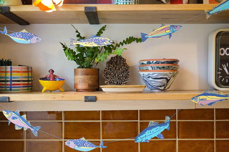 Hand-Sewn Fishes Paper Garland | East End Press