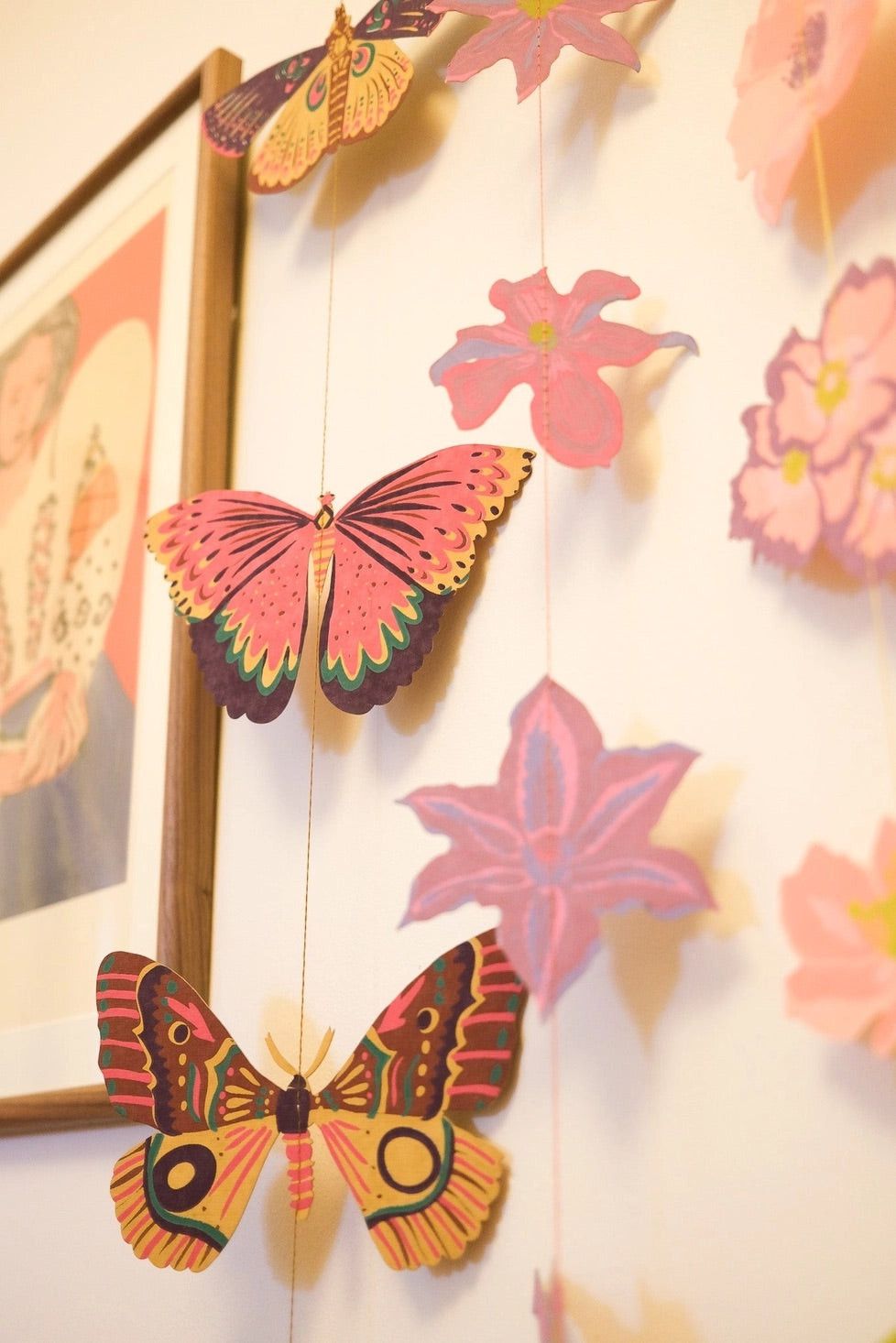 Hand-Sewn Butterfly Paper Vertical Garland | East End Press