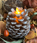 Pinecone Shaped Moving Flame LED Wax Candle | 2 Sizes
