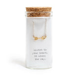 Message in a Bottle Necklace with Quote Card in Glass Vial
