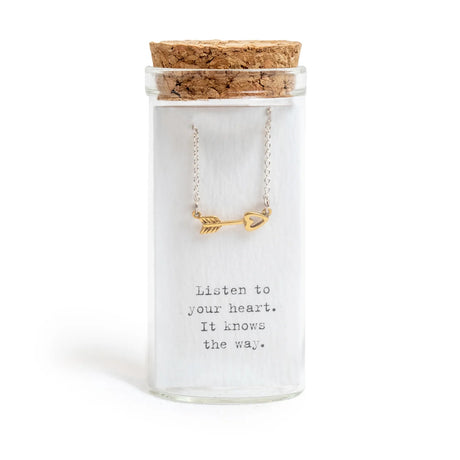 Message in a Bottle Necklace with Quote Card in Glass Vial