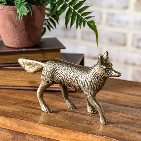 Gold Aluminum Fox Figurine