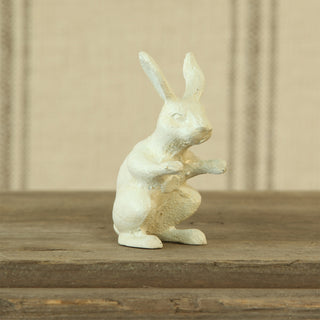 Cast Iron White Curious Rabbit