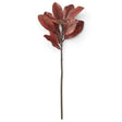 32-inch faux orange magnolia branch with broad rust-colored leaves and a realistic brown stem