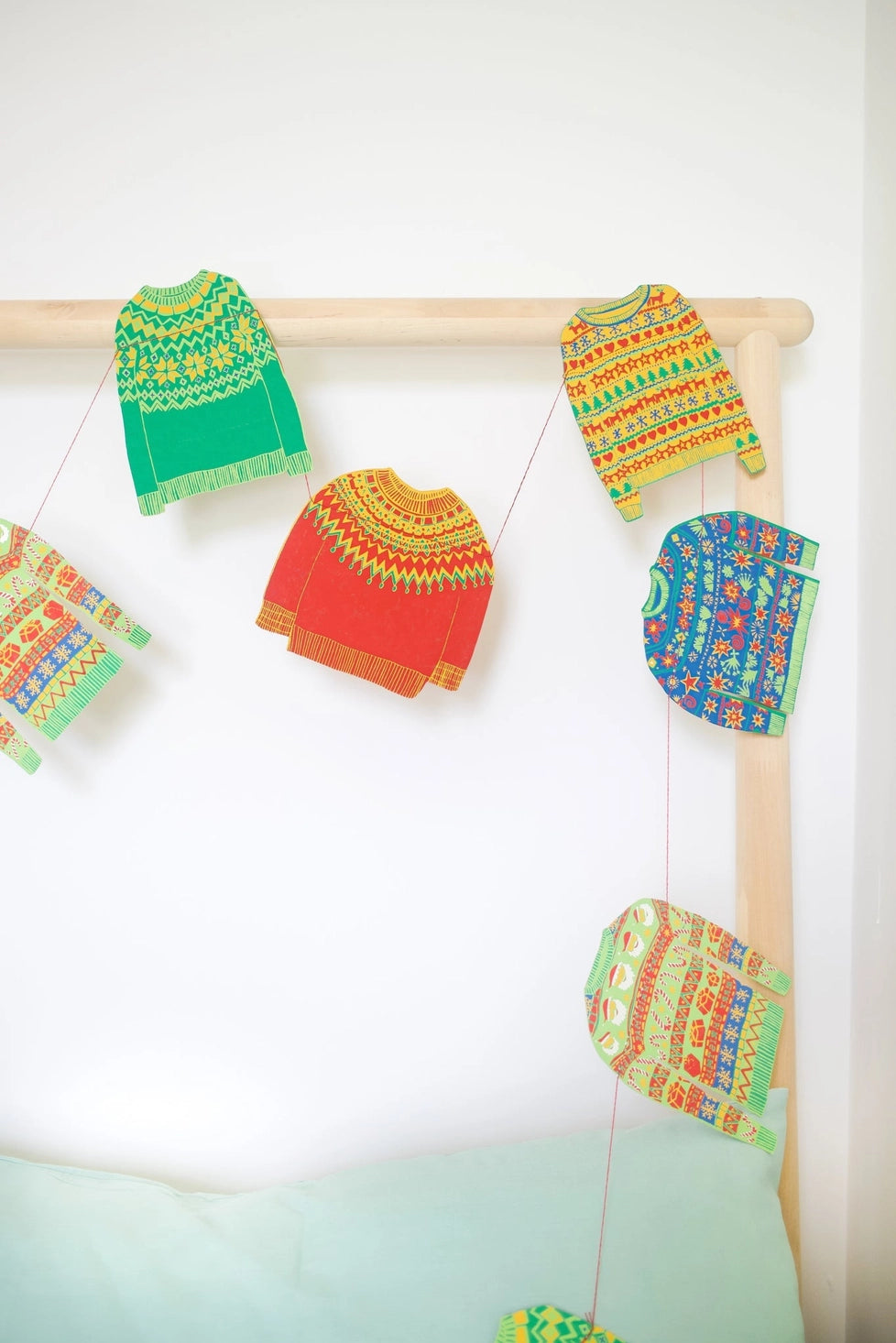 Christmas Sweaters Sewn Paper Garland | East End Press
