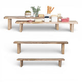 36 inch mango wood nesting pedestal in natural finish for serving and display