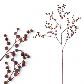 36-inch faux orange flame berry spray with rust and burgundy berries on a branching brown stem