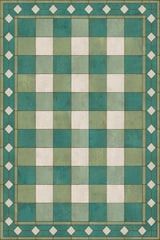 20'' x 30'' Vinyl Floorcloth (Williamsburg – Gingham Tile – Green)