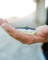 Golden Slate Infinity Cross Silicone Bracelet Set