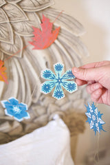 Snowflakes Sewn Paper Garland | East End Press