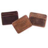 Distressed Leather Card Holder Wallet (George Bernard Shaw Quote) | 3 Colors