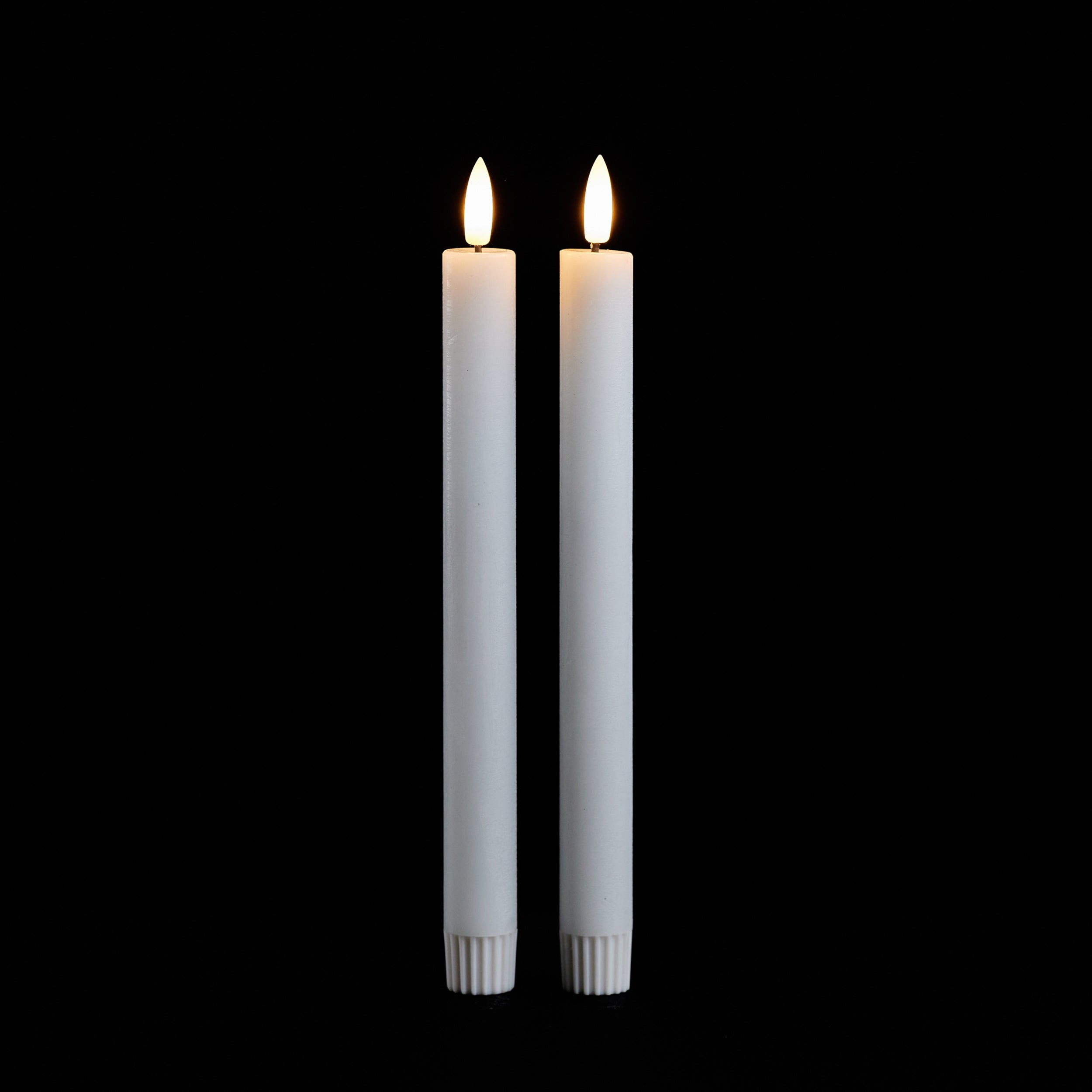 White 3D Flameless Taper Candles - Thumbnail 2