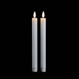 set of 2 white flameless taper candles